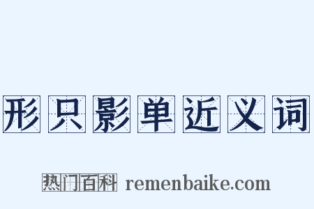 形只影单近义词是什么意思的图片